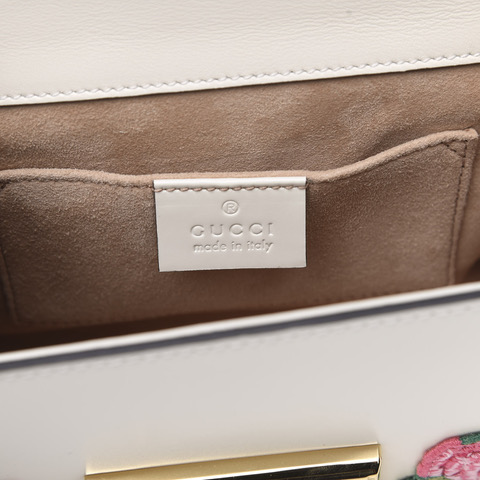 Gucci Floral Embroidered Shoulder Bag