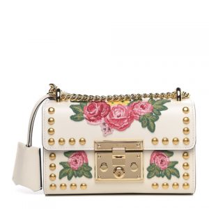 Gucci Floral Embroidered Shoulder Bag